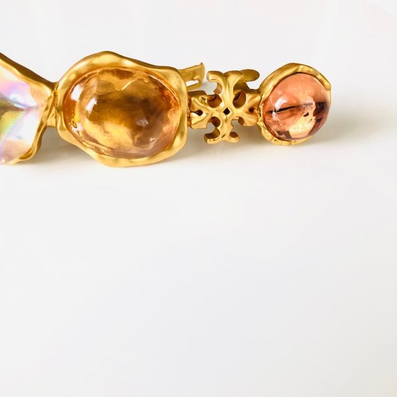 NEW Tory Burch Gold With Tags LUXURY Roxanne Hair Barrette Accessory Rtl: $98 - Picture 7 of 10